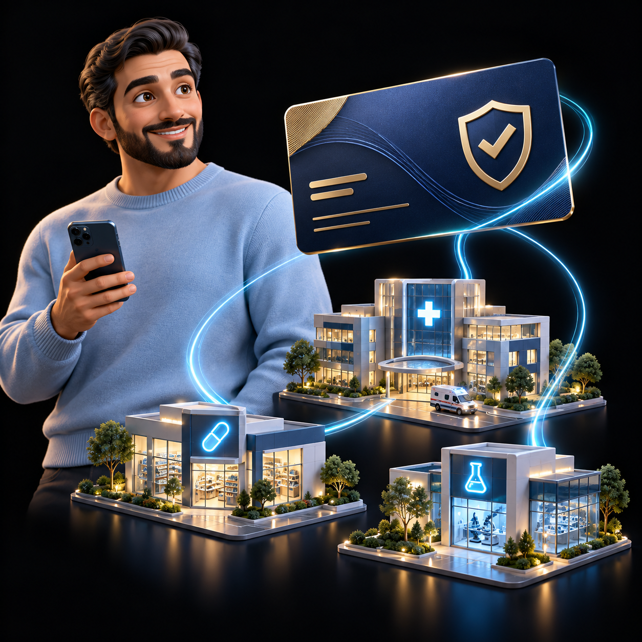 بطاقة التأمين الرقمية مرتبطة بشبكة الرعاية